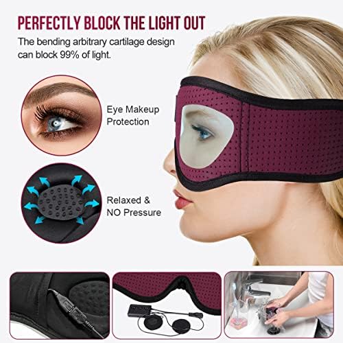 MUSICOZY 3D Sleep Headphones Bluetooth 5.4 Breathable Sleep Eye Mask - Image 5