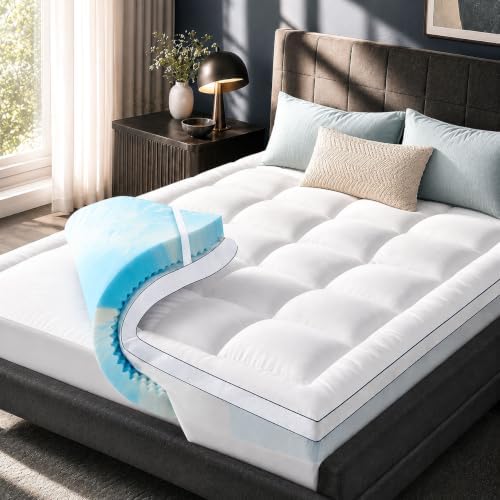 Queen Mattress Topper 4 Inch, Cooling Memory Foam Mattress Topper Queen Size by NiceSleepPlusLife
