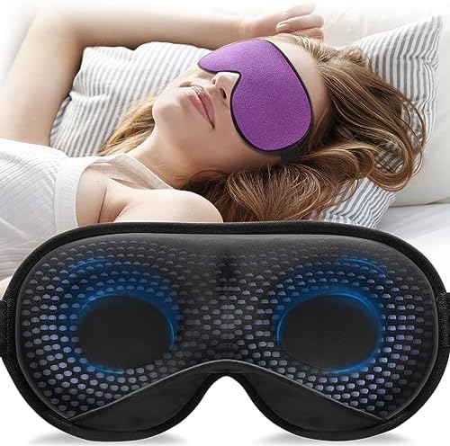 YFONG Weighted Sleep Mask for Women Men, 3D Light Blocking Eye Mask by YFONG