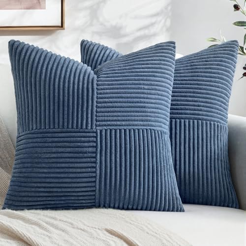 MIULEE Dusty Blue Decorative Throw Pillow Covers by MIULEE