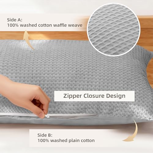 CHUFFED 100% Cotton Waffle Weave Body Pillow Cover - Image 3
