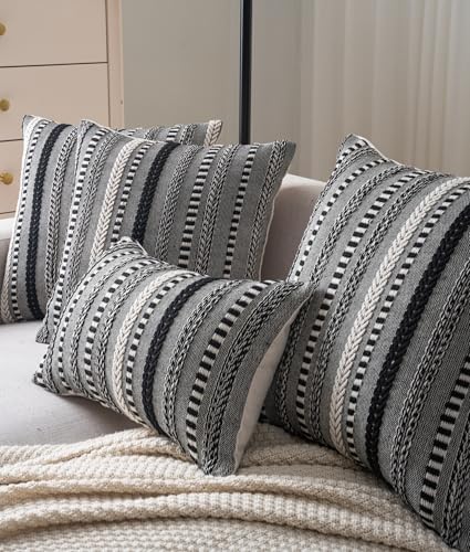 Cethom Boho Throw Pillow Covers 20x20 Inch Set of 2, Farmhouse Decorative Couch - Image 2