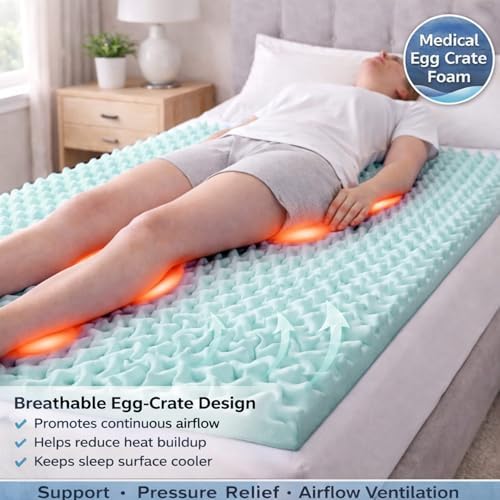 DMI Foam Mattress Topper, Egg Crate Foam Pad, Mattress Pad and Bed Topper - Image 3
