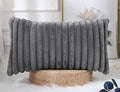 PANOD Faux Fur Decorative Lumbar Throw Pillow Covers 14 x 24, Long Boho Lumbar by PANOD