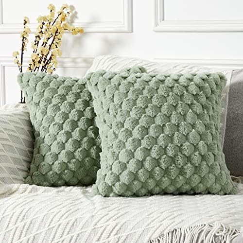 Yaertun Pack of 2 Super Soft Cozy Decorative Throw Pillow Covers Fuzzy Plush by YAERTUN