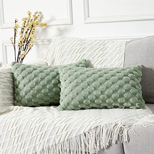 Yaertun Pack of 2 Super Soft Cozy Lumbar Decorative Throw Pillow Covers Fuzzy by YAERTUN