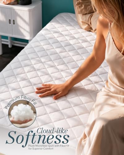 Short Queen Mattress Pad Mattress Protector Topper Fits 16" Deep Pocket - Image 5
