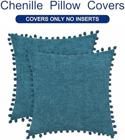 CaliTime Decorative Couch Throw Pillow Covers 18 X 18 Inches Ocean Blue - Image 6