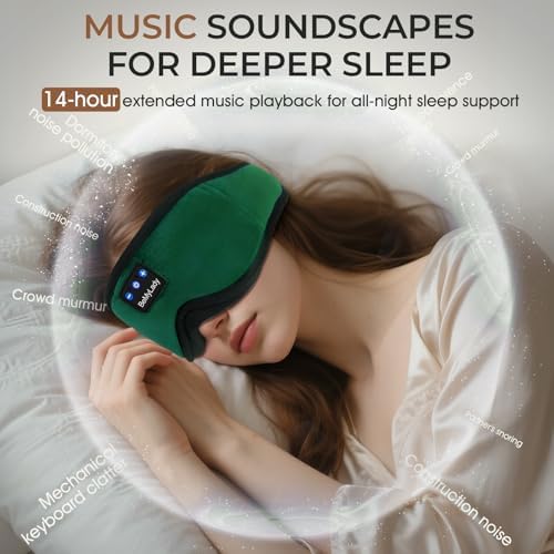 Sleep Mask with Bluetooth Headphone, 100% Blackout, Zero Eye Pressure - Image 4