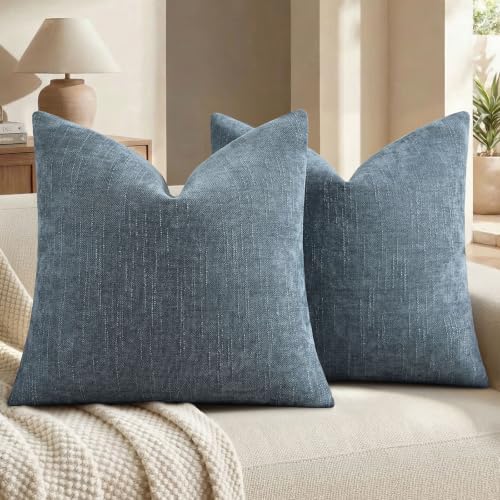 decorUhome Chenille Throw Pillow Covers 18x18 Set of 2 by decorUhome