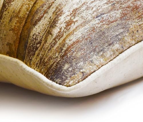 The HomeCentric Decorative Gold & Brown Pack of 2, Silk Textured & Pintucks - Image 2