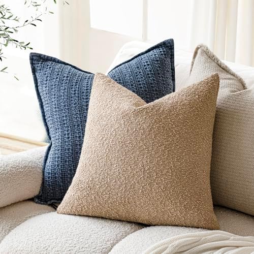 Foindtower Decorative Textured Boucle Throw Pillow Covers 22x22 Inch - Image 5