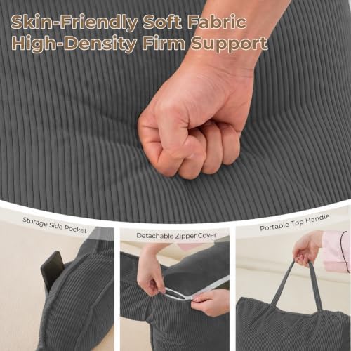 Reading Pillow for Bed with Detachable Neck Roll and Shredded Memory Foam - Image 6