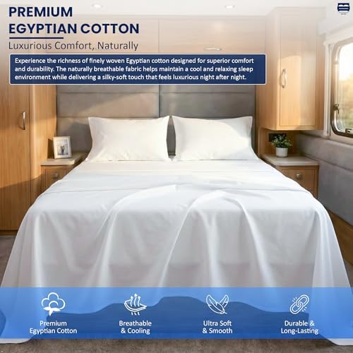 Cottingon 4 Piece RV King Sheets Fits 15" Deep, Egyptian Cotton - Image 2