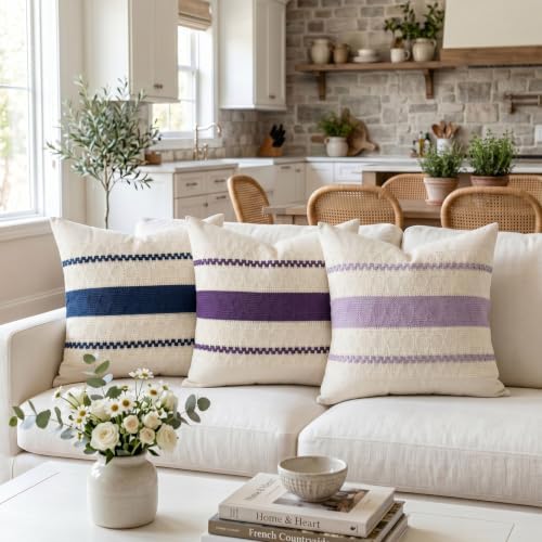 Fancy Homi Set of 1 Boho Purple Decorative Throw Pillow Cover 16x16 Inch - Image 2