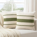 Fancy Homi Set of 2 Boho Moss Green Decorative Throw Pillow Cover 16x16 Inch by Fancy+Homi