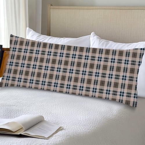 Scottish Tartan Plaid Pillow Cover 20x54 Long Pillow Case Protector by Unknown