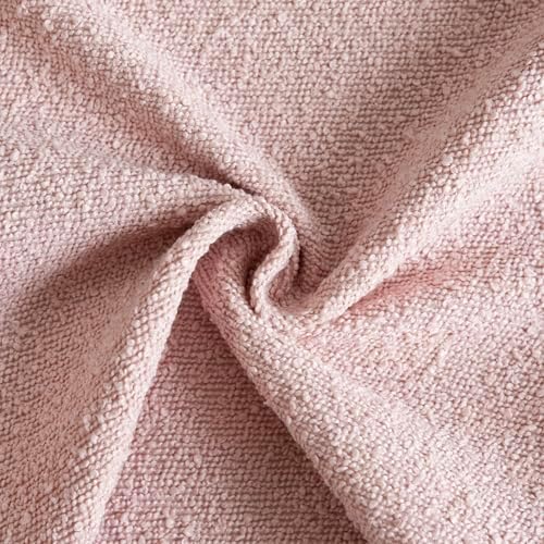 Foindtower Decorative Textured Boucle Throw Pillow Covers 24x24 Sakura Pink - Image 3