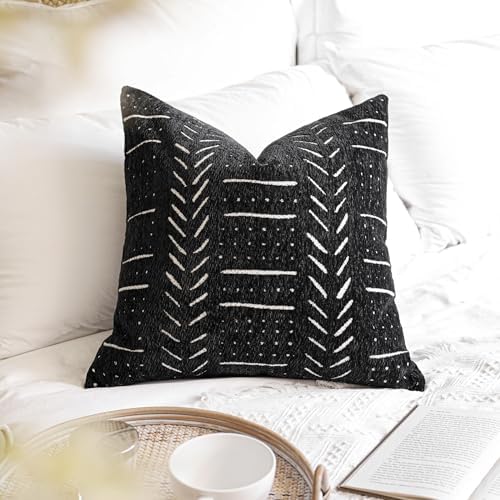 BlissBlush Black Decorative Throw Pillow Covers 22X22, Boho Farmhouse Cushion - Image 7