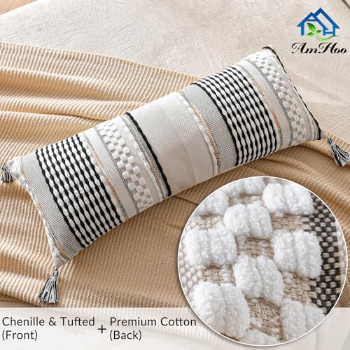 AmHoo Chenille Striped Textured Boho Throw Pillow Covers Aesthetic - Image 2