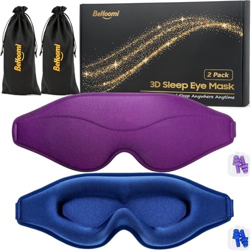BeHoomi Sleep Mask, 2 Packs Premium Eye Mask by BeHoomi