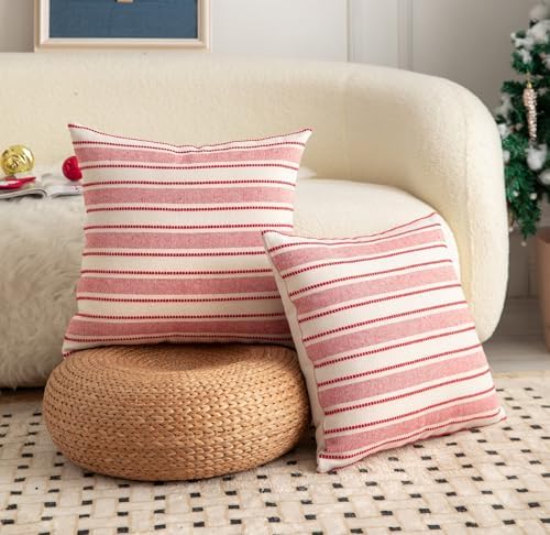 Cethom Christmas Pillow Covers, Boho Textured Red Pillow Case, Pillow Covers 20 - Image 2
