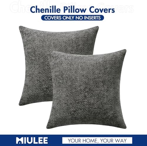 MIULEE Decorative Lumbar Throw Pillow Covers 12x20 Inch Dark Gray 2 Pack - Image 7