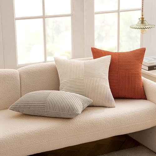 MIULEE Taupe Decorative Euro Sham Pillow Covers 24x24 Inch 2 Pack - Image 5