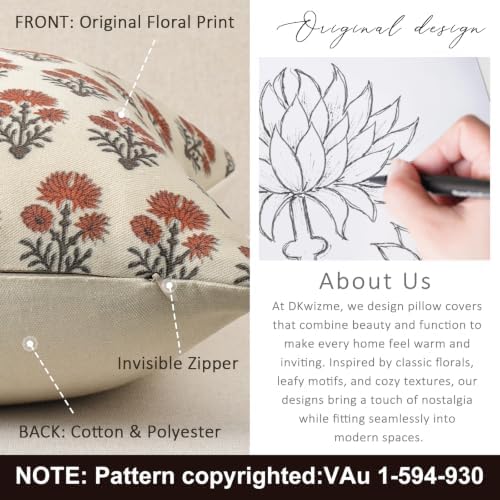 Farmhouse Floral Pillow Covers 12x20 Set of 2, Country Botanical Throw Pillow - Image 3