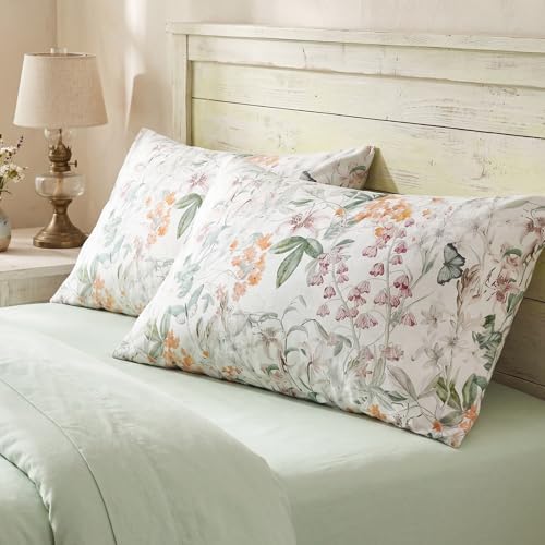 Bedorm Queen Size Pillow Cases Set 100% Cotton Pillow Covers 2 Pieces Yellow - Image 6
