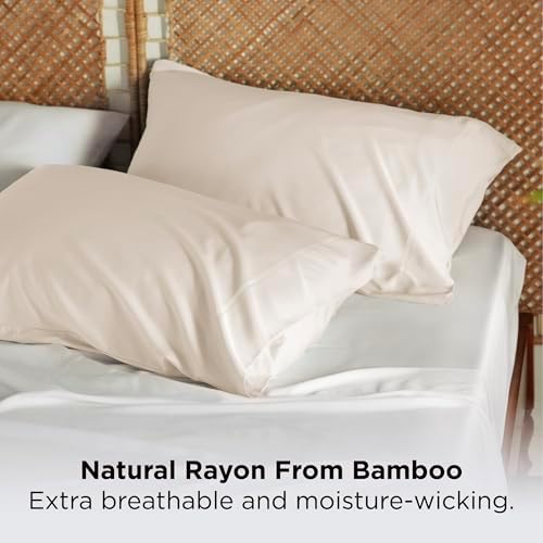 Bedsure Pillow Cases Standard Size Set of 2, 100% Rayon Derived from Bamboo - Image 2