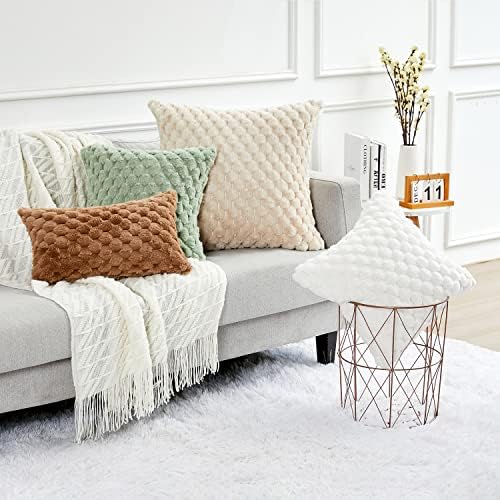 Yaertun Pack of 2 Super Soft Cozy Decorative Throw Pillow Covers Fuzzy Plush - Image 6