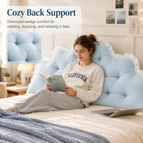 College Dorm Rectangular Long Bolster Backrest Pillow, Dorm Headboard Pillow - Image 2