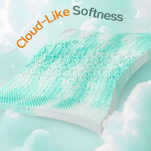 SINWEEK Mattress Topper 5-Zone Memory Foam Mattress Topper Pressure Relieve - Image 6