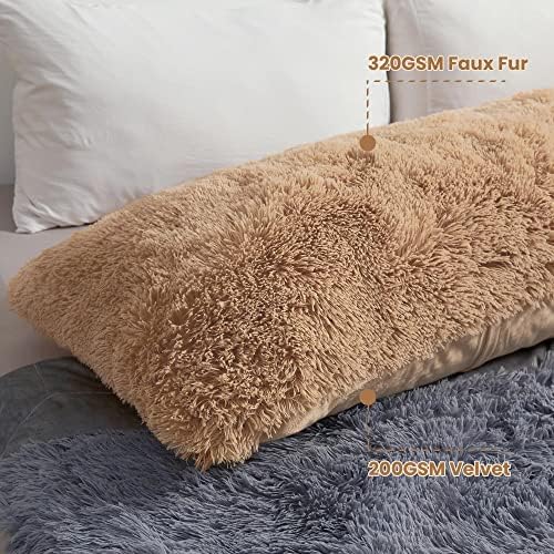 MEGO Luxury Fluffy Faux Fur Body Pillow Cover 20x54 - Image 5