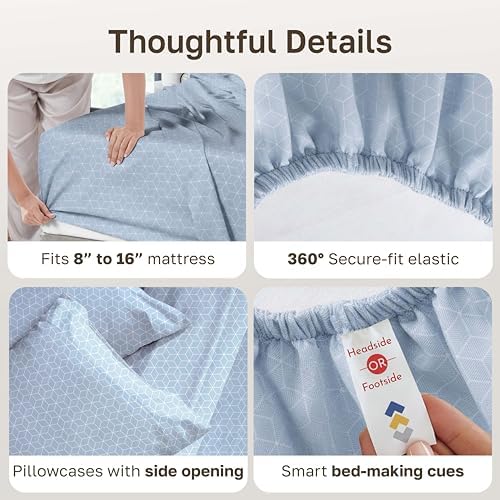California Design Den 600 Thread Count King Size Sheets Deep Pocket Set - Image 5