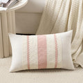 Fancy Homi Set of 1 Boho Pink Long Lumbar Decorative Throw Pillow Cover 14x24 by Fancy+Homi