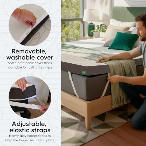 Sleepyhead Queen Mattress Topper 3 Inch, Cooling Gel Memory Foam, Pressure - Image 2
