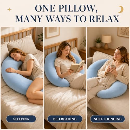 Moon Body Pillow, Oversized C Shaped Full Body Pillow - Image 5
