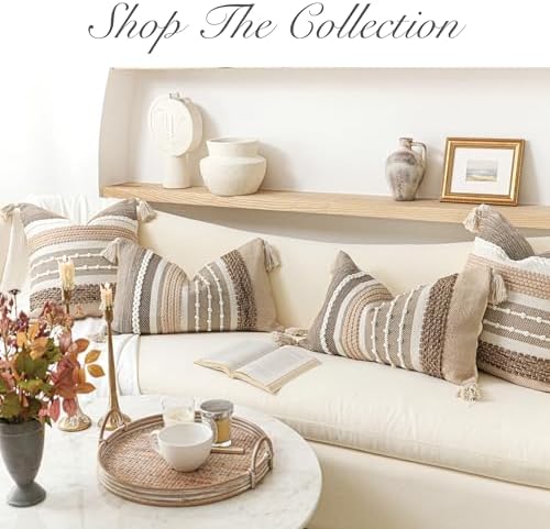 BlissBlush Decorative Lumbar Throw Pillow Cover 12x20 Boho Brown Accent Cushion - Image 5