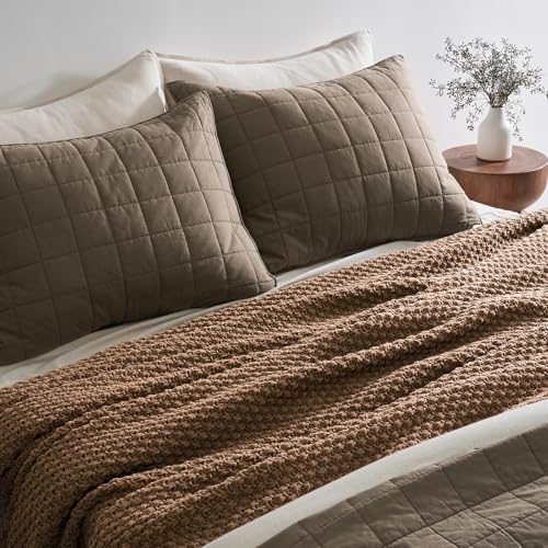 EVERGRACEHOME Chunky Chenille Knit Throw Blanket, Camel Brown - Image 6