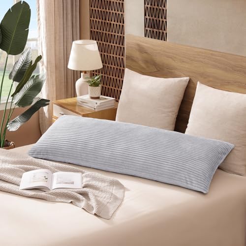 Soft Plush 20x54 Body Pillow Case, Reversible Velvet Body Pillow Cover by Pamhaven