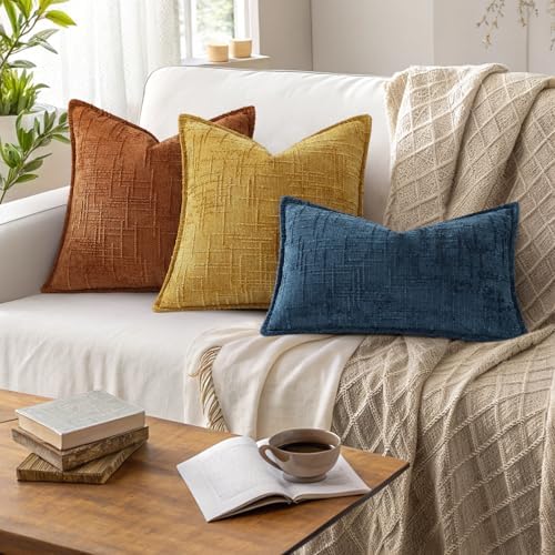 decorUhome Chenille Decorative Throw Pillow Covers 16x16 Set of 2 - Image 5