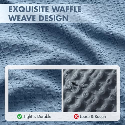 Decorative Waffle Weave Body Pillowcase 20x54 Blue No Insert - Image 5