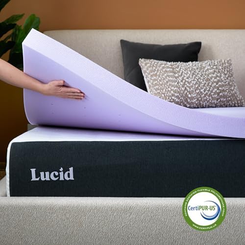 Lucid® 3" Lavender Memory Foam Mattress Topper – CertiPUR-US® - Image 6
