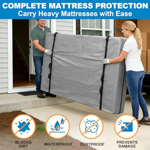 TICONN Mattress Bags for Moving, Heavy Duty Mattress Cover Storage Bag - Image 4