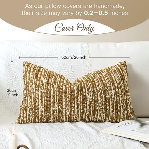 Artscope Lumbar Throw Pillow Cover 12x20 Super Thick Body Pillow Cover - Image 5