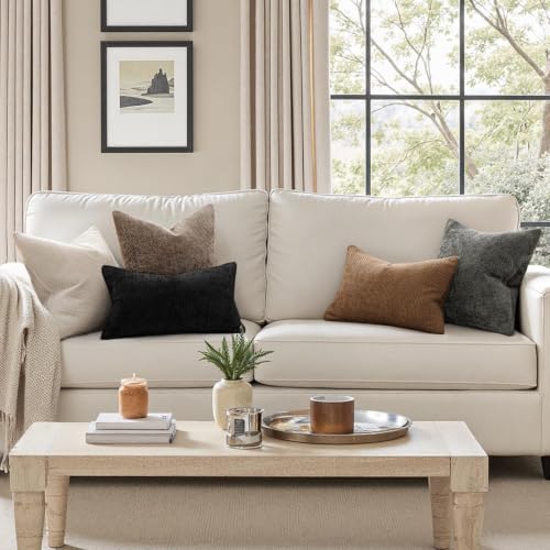 MIULEE Dercorative Lumbar Throw Pillow Covers 12x20 in Golden Brown 2 Pack - Image 2