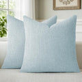 a moment Baby Blue Chenille Throw Pillow Covers 16x16 Inch Pack of 2 Modern by amoment
