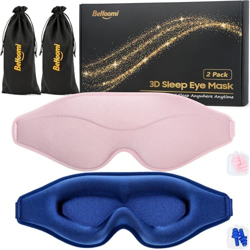 BeHoomi Sleep Mask, 2 Packs Premium Eye Mask by BeHoomi